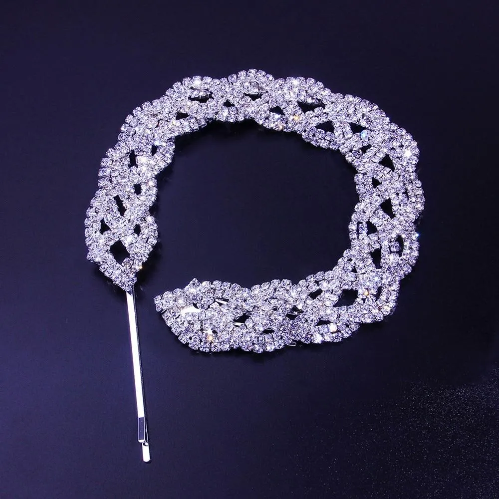 Twist Braid Hair Comb Chain Accessory Headwear for Women Crystal Hair