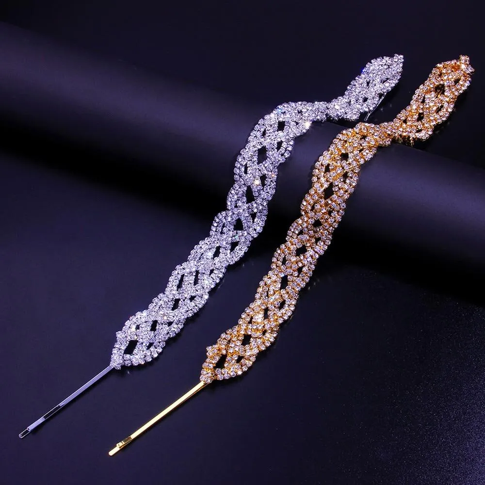 Twist Braid Hair Comb Chain Accessory Headwear for Women Crystal Hair