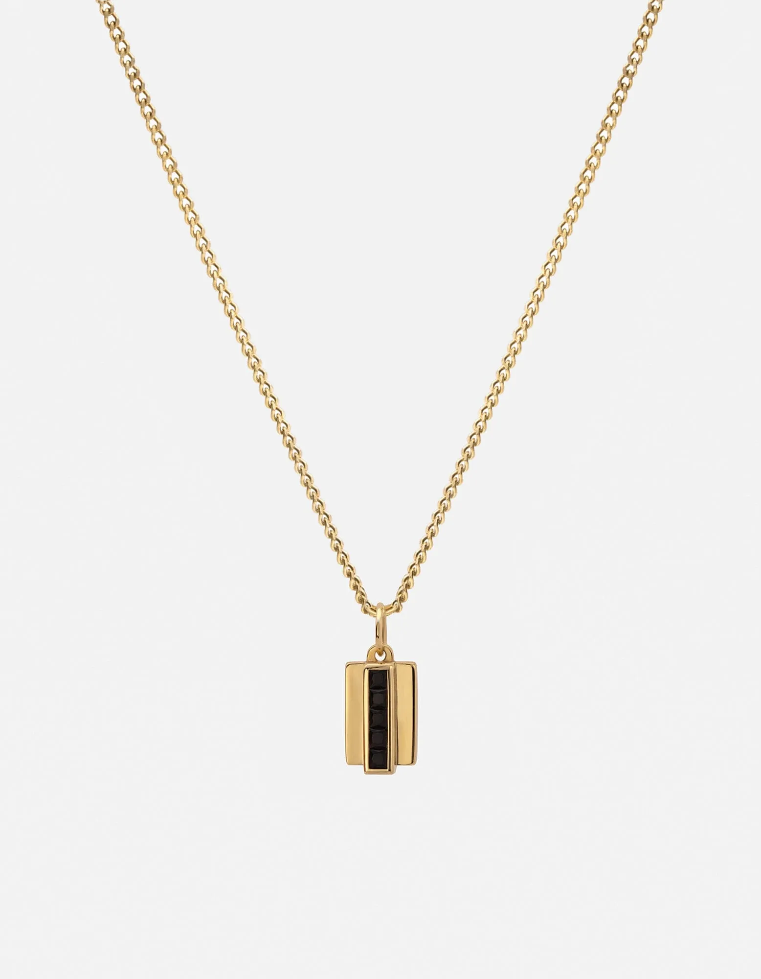 Vertigo Onyx Necklace, Gold Vermeil