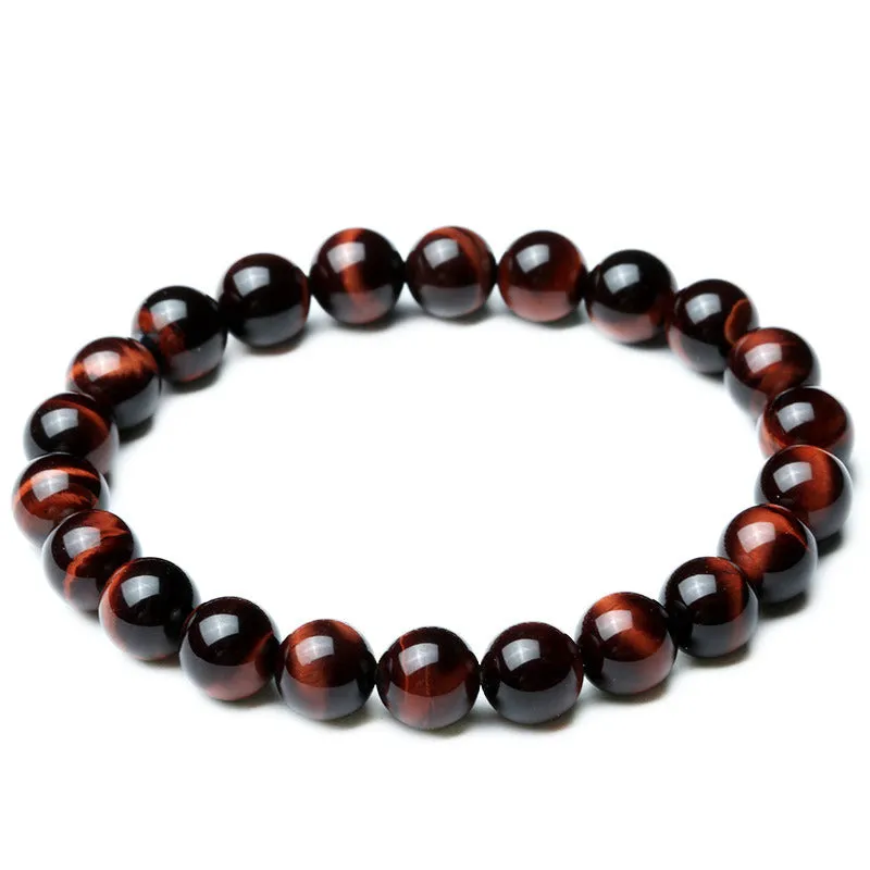 Vintage Style 8mm Red Tiger Eye Bracelet Anti-fatigue