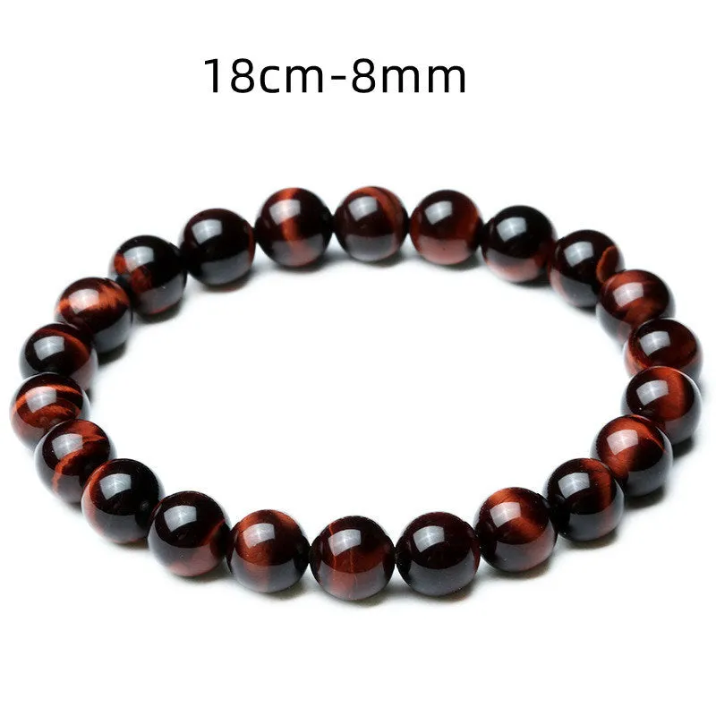 Vintage Style 8mm Red Tiger Eye Bracelet Anti-fatigue