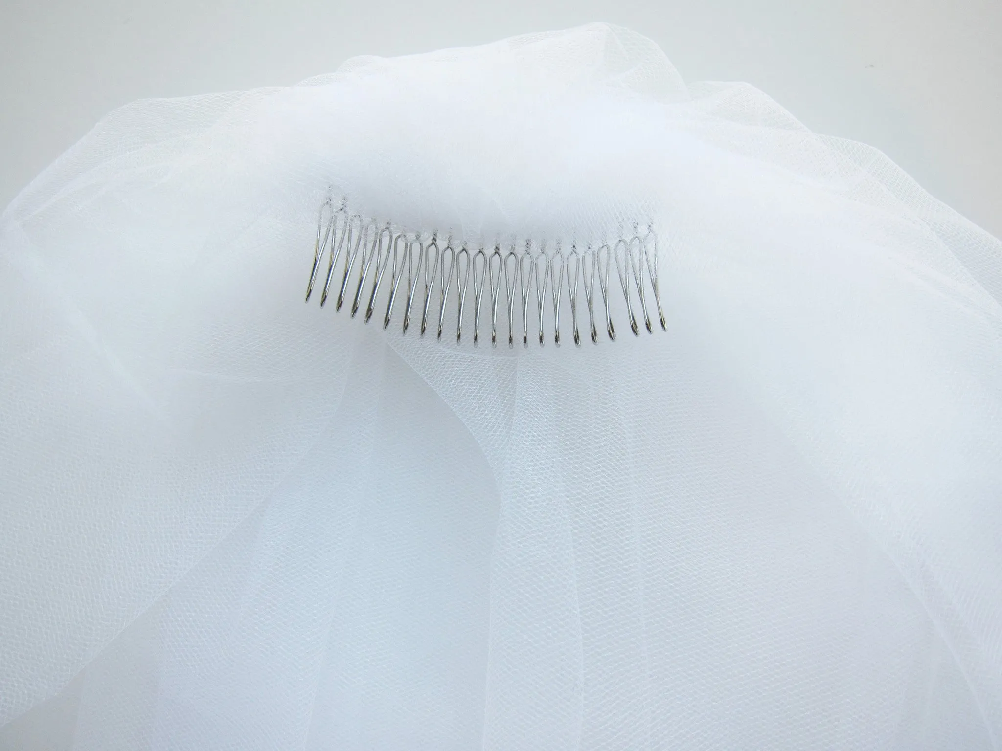 White Elbow Length Bridal Veil - Hair Accessory