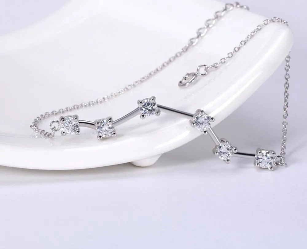 Women's Link Chain Bracelets With Cubic Zirconia Prong Setting