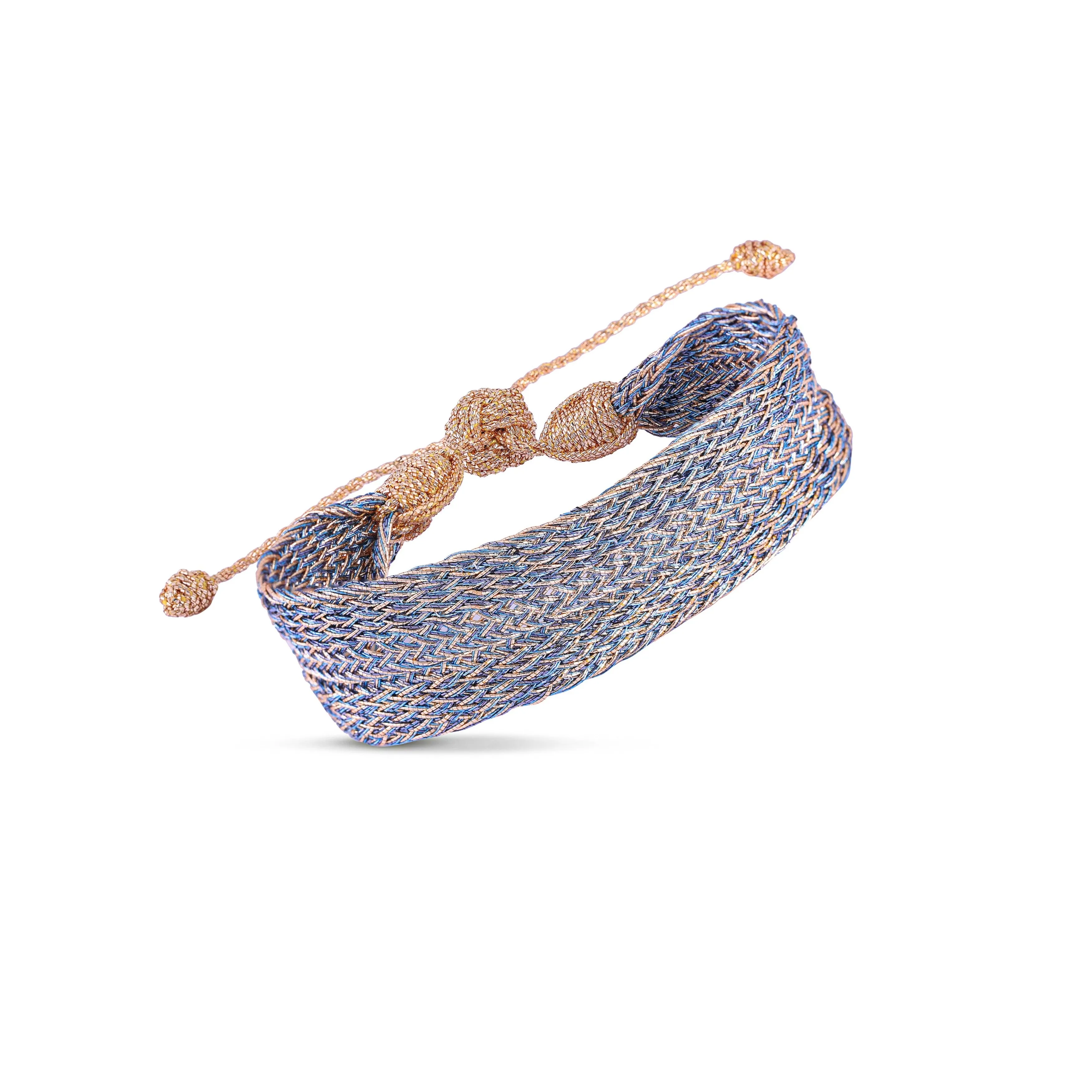 Yula n°1 Bracelet Peach Silver Blue